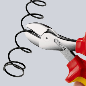 KNIPEX 73 06 160 X-Cut® Kompakt-Seitenschneider hochübersetzt isoliert mit Mehrkomponenten-Hüllen, VDE-geprüft verchromt 160 mm