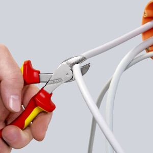 KNIPEX 73 06 160 X-Cut® Kompakt-Seitenschneider hochübersetzt isoliert mit Mehrkomponenten-Hüllen, VDE-geprüft verchromt 160 mm
