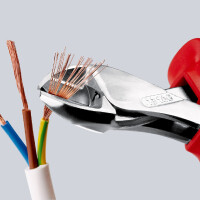 KNIPEX 73 06 160 X-Cut® Kompakt-Seitenschneider hochübersetzt isoliert mit Mehrkomponenten-Hüllen, VDE-geprüft verchromt 160 mm