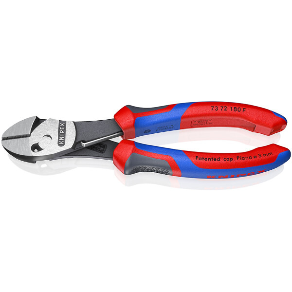 KNIPEX 73 72 180 BK TwinForce® Hochleistungs-Seitenschneider mit Comfort-Griffen schwarz atramentiert 180 mm