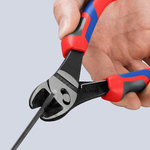 KNIPEX 73 72 180 F TwinForce® Hochleistungs-Seitenschneider mit Öffnungsfeder mit Comfort-Griffen schwarz atramentiert 180 mm