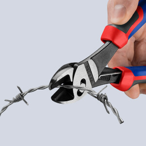 KNIPEX 73 72 180 F TwinForce® Hochleistungs-Seitenschneider mit Öffnungsfeder mit Comfort-Griffen schwarz atramentiert 180 mm