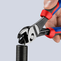 KNIPEX 73 72 180 F TwinForce® Hochleistungs-Seitenschneider mit Öffnungsfeder mit Comfort-Griffen schwarz atramentiert 180 mm