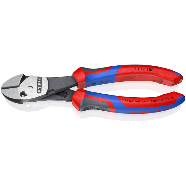 KNIPEX 73 72 180 TwinForce® Hochleistungs-Seitenschneider mit Comfort-Griffen schwarz atramentiert 180 mm