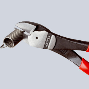 KNIPEX 74 01 140 SB Kraft-Seitenschneider mit Kunststoff überzogen schwarz atramentiert 140 mm