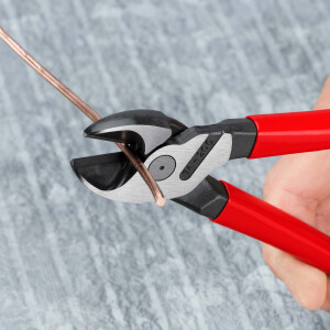 KNIPEX 74 01 200 Kraft-Seitenschneider mit Kunststoff überzogen schwarz atramentiert 200 mm