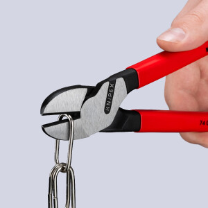 KNIPEX 74 01 250 Kraft-Seitenschneider mit Kunststoff überzogen schwarz atramentiert 250 mm