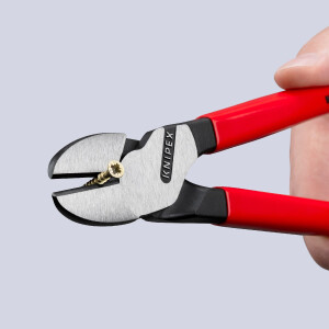 KNIPEX 74 01 250 Kraft-Seitenschneider mit Kunststoff überzogen schwarz atramentiert 250 mm