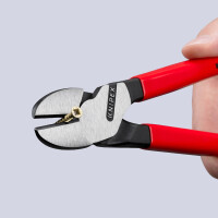 KNIPEX 74 01 250 Kraft-Seitenschneider mit Kunststoff überzogen schwarz atramentiert 250 mm