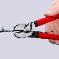 KNIPEX 74 01 250 Kraft-Seitenschneider mit Kunststoff überzogen schwarz atramentiert 250 mm