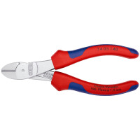 KNIPEX 74 05 140 Kraft-Seitenschneider mit Mehrkomponenten-Hüllen verchromt 140 mm