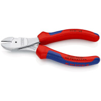 KNIPEX 74 05 160 Kraft-Seitenschneider mit Mehrkomponenten-Hüllen verchromt 160 mm