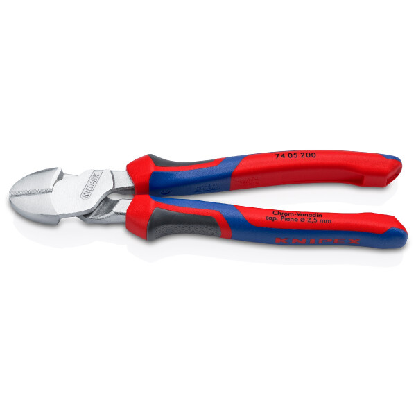 KNIPEX 74 05 200 Kraft-Seitenschneider mit Comfort-Griffen verchromt 200 mm