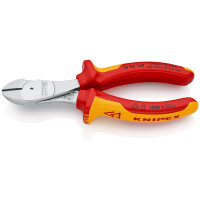 KNIPEX 74 06 160 Kraft-Seitenschneider isoliert mit Mehrkomponenten-Hüllen, VDE-geprüft verchromt 160 mm
