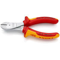 KNIPEX 74 06 160 Kraft-Seitenschneider isoliert mit Mehrkomponenten-Hüllen, VDE-geprüft verchromt 160 mm