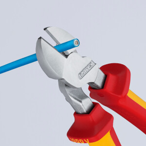 KNIPEX 74 06 200 SB Kraft-Seitenschneider isoliert mit Mehrkomponenten-Hüllen, VDE-geprüft verchromt 200 mm