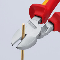 KNIPEX 74 06 200 SB Kraft-Seitenschneider isoliert mit Mehrkomponenten-Hüllen, VDE-geprüft verchromt 200 mm