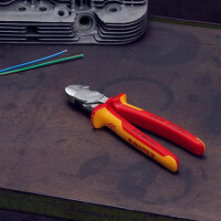 KNIPEX 74 06 200 Kraft-Seitenschneider isoliert mit Mehrkomponenten-Hüllen, VDE-geprüft verchromt 200 mm
