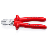 KNIPEX 74 07 200 Kraft-Seitenschneider tauchisoliert, VDE-geprüft verchromt 200 mm