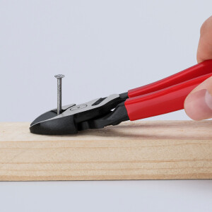 KNIPEX 74 21 200 Kraft-Seitenschneider mit Kunststoff überzogen schwarz atramentiert 200 mm