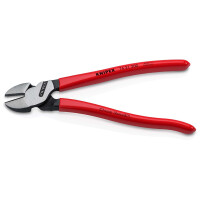 KNIPEX 74 21 200 Kraft-Seitenschneider mit Kunststoff überzogen schwarz atramentiert 200 mm