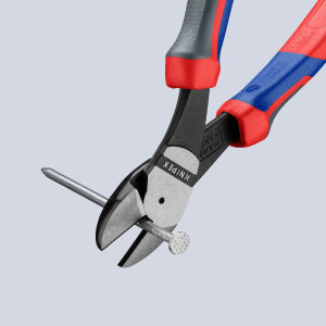 KNIPEX 74 22 200 Kraft-Seitenschneider mit Comfort-Griffen schwarz atramentiert 200 mm