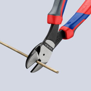 KNIPEX 74 22 200 Kraft-Seitenschneider mit Comfort-Griffen schwarz atramentiert 200 mm
