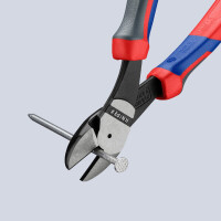 KNIPEX 74 22 200 Kraft-Seitenschneider mit Comfort-Griffen schwarz atramentiert 200 mm