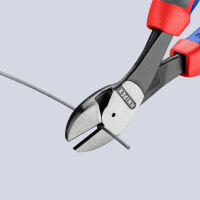 KNIPEX 74 22 250 Kraft-Seitenschneider mit Comfort-Griffen schwarz atramentiert 250 mm