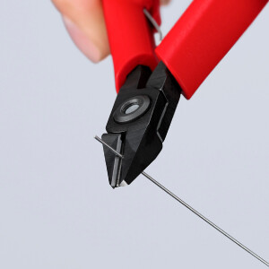 KNIPEX 75 12 125 Elektronik-Seitenschneider mit Kunststoff-Hüllen brüniert 125 mm