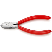 KNIPEX 76 03 125 Seitenschneider für Elektromechaniker mit Kunststoff überzogen verchromt 125 mm