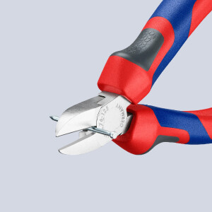 KNIPEX 76 05 125 Seitenschneider für Elektromechaniker mit Comfort-Griffen verchromt 125 mm