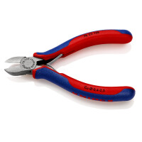 KNIPEX 76 22 125 Seitenschneider für Elektromechaniker mit Mehrkomponenten-Hüllen schwarz atramentiert 125 mm