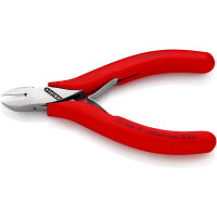 KNIPEX 77 01 115 Elektronik-Seitenschneider mit durchgestecktem Gelenk mit rutschhemmenden Kunststoff-Hüllen 115 mm