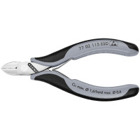 KNIPEX 77 02 115 ESD Elektronik-Seitenschneider ESD mit durchgestecktem Gelenk mit Mehrkomponenten-Hüllen 117 mm