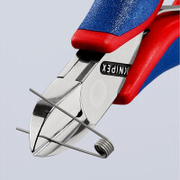 KNIPEX 77 02 115 Elektronik-Seitenschneider mit durchgestecktem Gelenk mit Mehrkomponenten-Hüllen 115 mm
