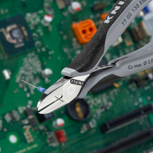 KNIPEX 77 02 130 ESD Elektronik-Seitenschneider ESD mit durchgestecktem Gelenk mit Mehrkomponenten-Hüllen 130 mm