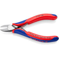 KNIPEX 77 02 130 Elektronik-Seitenschneider mit durchgestecktem Gelenk mit Mehrkomponenten-Hüllen 130 mm