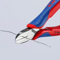 KNIPEX 77 02 130 Elektronik-Seitenschneider mit durchgestecktem Gelenk mit Mehrkomponenten-Hüllen 130 mm
