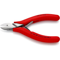 KNIPEX 77 11 115 Elektronik-Seitenschneider mit durchgestecktem Gelenk mit rutschhemmenden Kunststoff-Hüllen 115 mm
