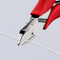 KNIPEX 77 11 115 Elektronik-Seitenschneider mit durchgestecktem Gelenk mit rutschhemmenden Kunststoff-Hüllen 115 mm
