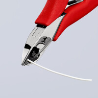 KNIPEX 77 11 115 Elektronik-Seitenschneider mit durchgestecktem Gelenk mit rutschhemmenden Kunststoff-Hüllen 115 mm