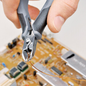 KNIPEX 77 12 115 ESD Elektronik-Seitenschneider ESD mit durchgestecktem Gelenk mit Mehrkomponenten-Hüllen 115 mm