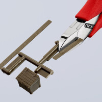 KNIPEX 77 21 115 N Elektronik-Seitenschneider mit durchgestecktem Gelenk mit rutschhemmenden Kunststoff-Hüllen 115 mm