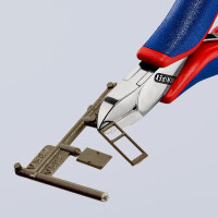 KNIPEX 77 22 115 SB Elektronik-Seitenschneider mit durchgestecktem Gelenk mit Mehrkomponenten-Hüllen 115 mm