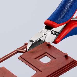 KNIPEX 77 22 115 Elektronik-Seitenschneider mit durchgestecktem Gelenk mit Mehrkomponenten-Hüllen 115 mm