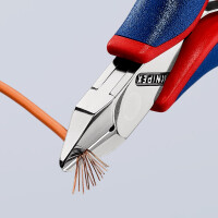 KNIPEX 77 32 115 Elektronik-Seitenschneider mit durchgestecktem Gelenk mit Mehrkomponenten-Hüllen 115 mm