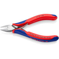 KNIPEX 77 32 130 Elektronik-Seitenschneider mit durchgestecktem Gelenk mit Mehrkomponenten-Hüllen 130 mm