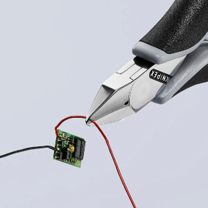 KNIPEX 77 42 115 ESD Elektronik-Seitenschneider ESD mit durchgestecktem Gelenk mit Mehrkomponenten-Hüllen 115 mm