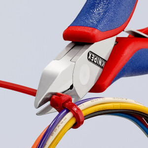 KNIPEX 77 42 115 SB Elektronik-Seitenschneider mit durchgestecktem Gelenk mit Mehrkomponenten-Hüllen 115 mm